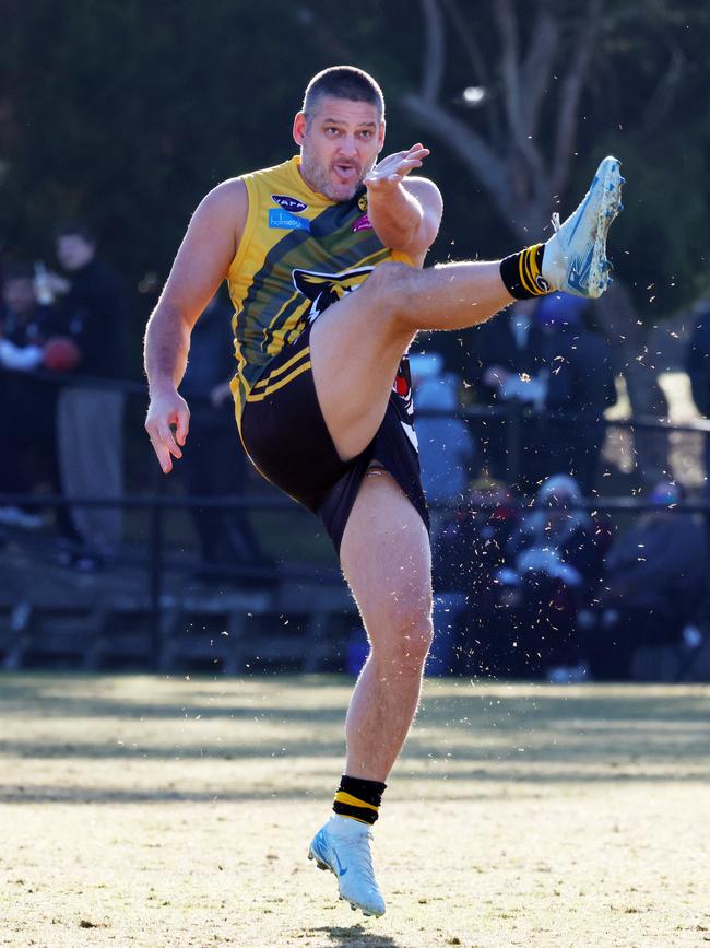 It was vintage Fevola in front of goal. Picture: David Crosling