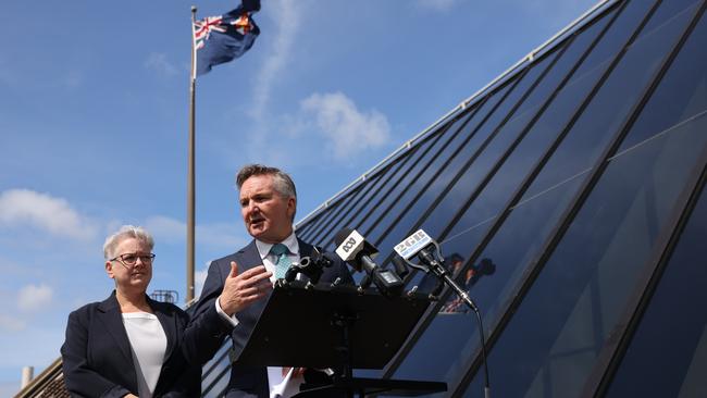 Chris Bowen and Penny Sharpe announce the projects of the NSW Capacity Investment Scheme. Picture: NCA NewsWire / David Swift