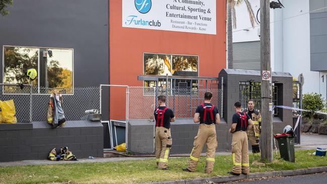 The Furlan Club in Thornbury caught fire about 2am on February 22. Picture: Jake Nowakowski