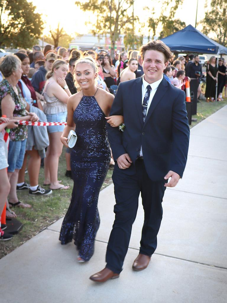 Zachary Davis and Partner Josie Weedon. Oakey State High School formal. Photo Sean Federoff