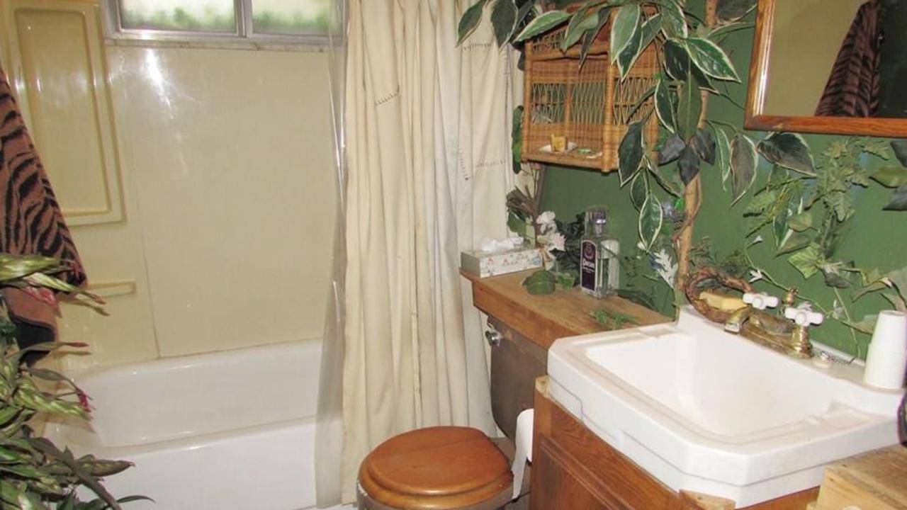 The bathroom looks like it belongs in the jungle. Pic: realtor.com
