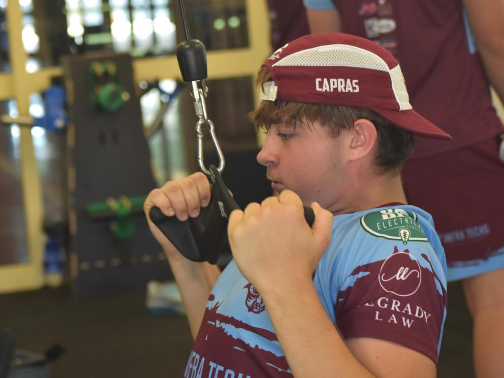 CQ Capras under-17 boys squad at a pre-season training session at The Cathedral College, Rockhampton, on December 7, 2024.