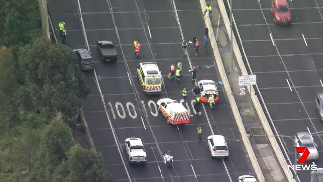 A man has died after being struck by a ute. Picture: Channel 7