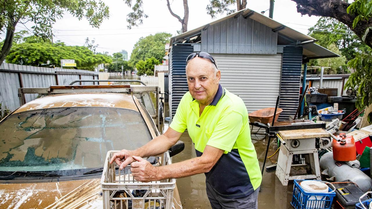 Steven Harrison had flooding through his house in Torwood Street in Auchenflower. Picture: Richard Walker