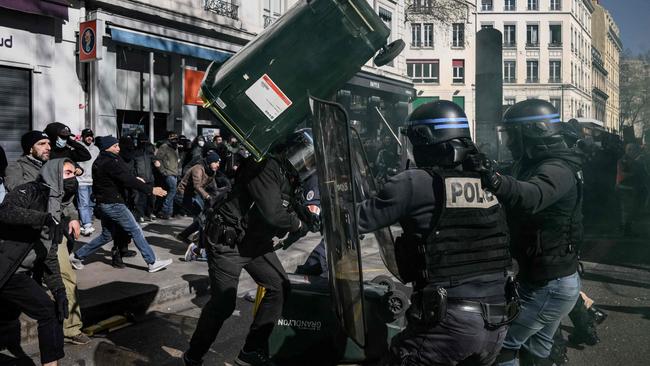 France during strikes over highly contested pension reforms which President Macron pushed through despite months of protests. Picture: JEFF PACHOUD / AFP