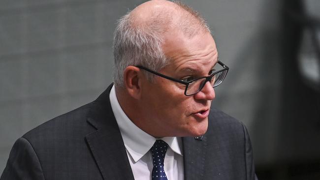 CANBERRA, AUSTRALIA, NewsWire Photos - MAY 24, 2023: Former Prime Minister Scott Morrison makes a statement on the voice to Parliament in the house of representatives at Parliament House in Canberra. Picture: NCA NewsWire / Martin Ollman