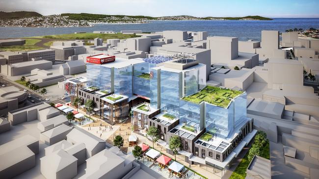 Artists impressions of the development for the UTAS STEM precinct on Argyle and Melville streets, Hobart. Image: SUPPLIED