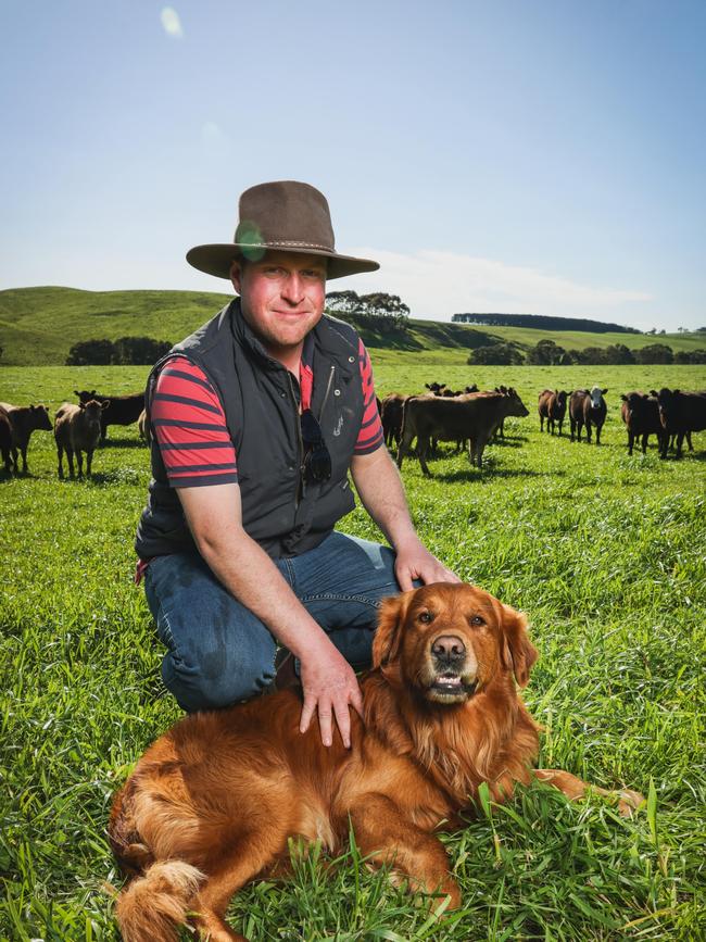 Beef farmer Owen Edge at Carapook, near Casterton. Picture: Nicole Cleary