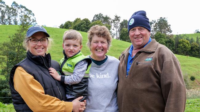 Cheryl McCartie and Theo van Brecht, with daughter Shaelyn Rockcliff and grandson Max. .