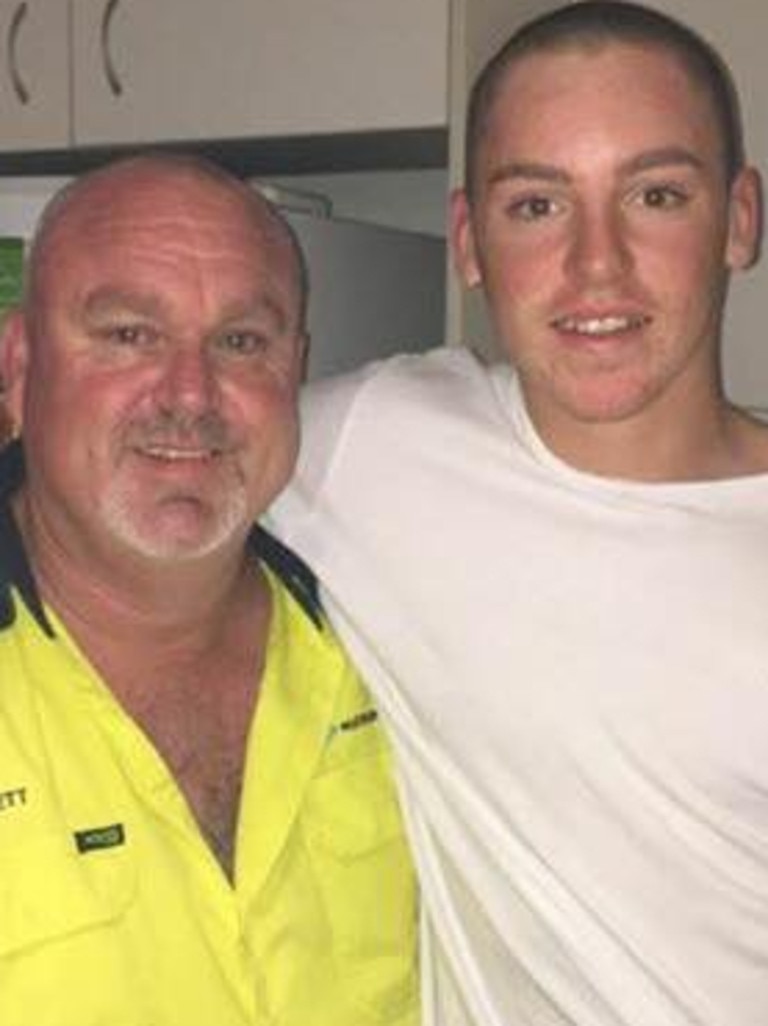 Brett and Jack Beasley (right), who was stabbed to death on a night out on the Sunshine Coast on December 13, 2019. Picture: Facebook