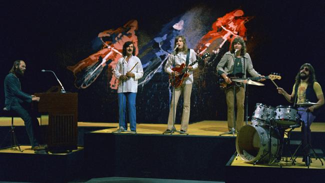 The Moody Blues perform in London in July 1971, with Mike Pinder on keyboards. Picture: Popperfoto via Getty Images