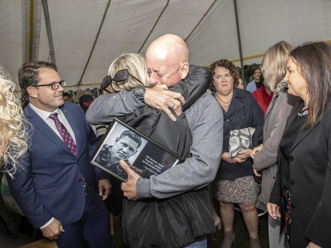 Some family members and friends of veterans who have taken their own lives gathered in Canberra on Monday. Picture: NCA NewsWire / Gary Ramage