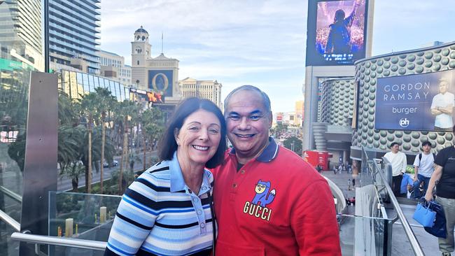 Ruth and Tom Tate visited Las Vegas for the NRL bash. Picture: Supplied