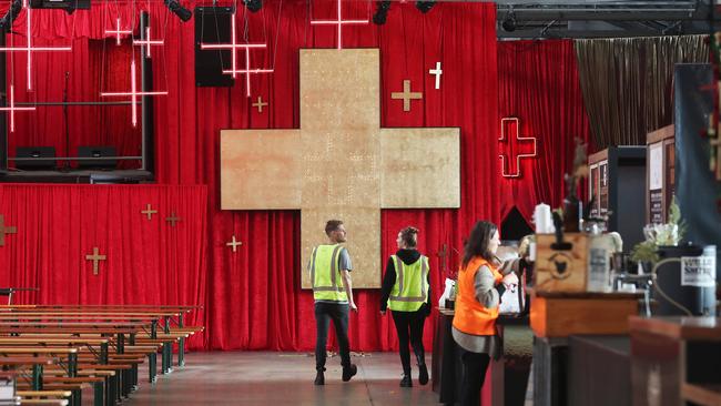 Preview to the Winter Feast as part of Dark Mofo 2021 with final preparations before opening night. Picture: Nikki Davis-Jones