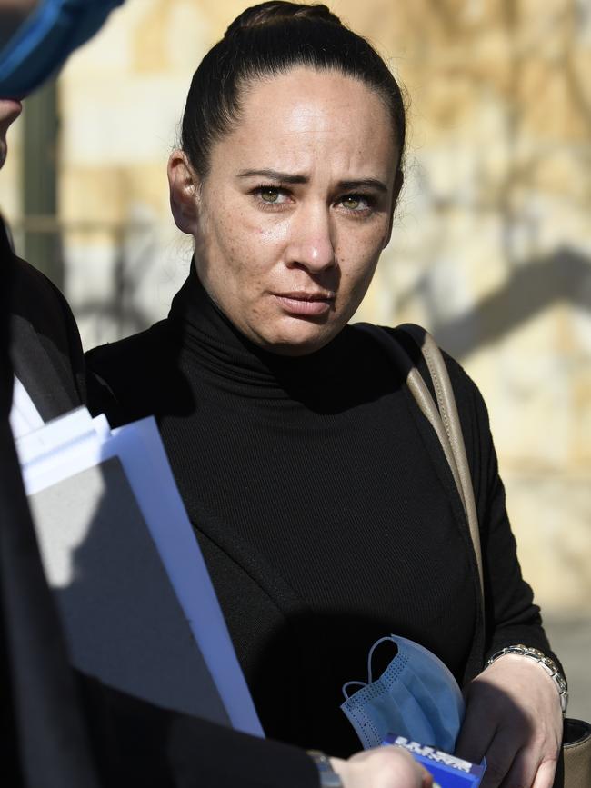 Glenys Kupfer leaving Adelaide Magistrates court where she was found guilty of four counts of failing to care for her four children. Picture: NCA NewsWire/Naomi Jellicoe