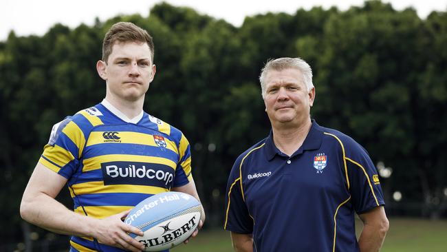 Sydney University's captain Jack McCalman and coach Sean Hedger at Leichhardt Oval.