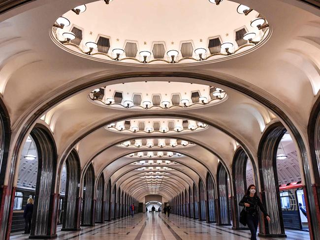 Like other major cities around the world, the streets and malls of Moscow have been emptied by lockdowns. Picture: AFP