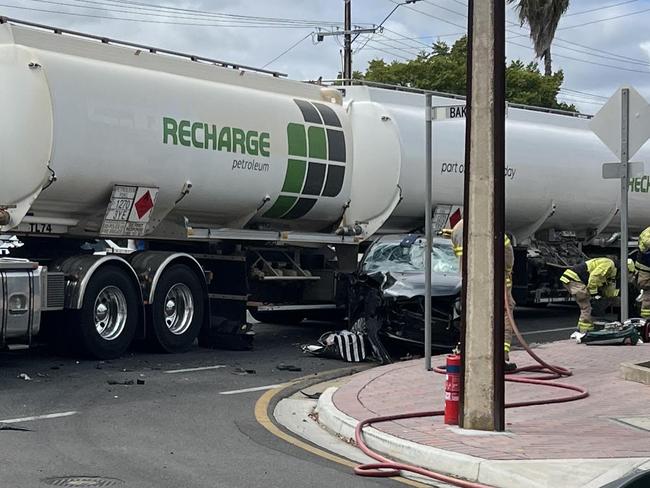 Evandale crash involving truck and car. Picture: Supplied.