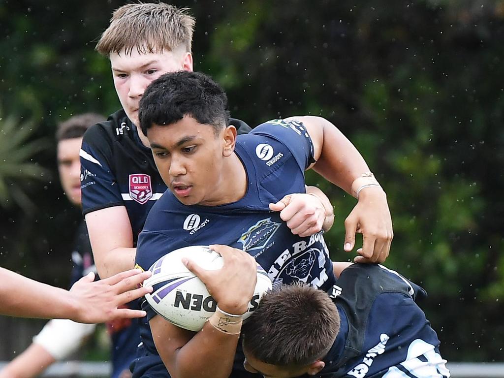 Langer Cup schoolboy rugby league qualifying games. Mabel Park State High School V Caloundra State High School. Picture: Patrick Woods.