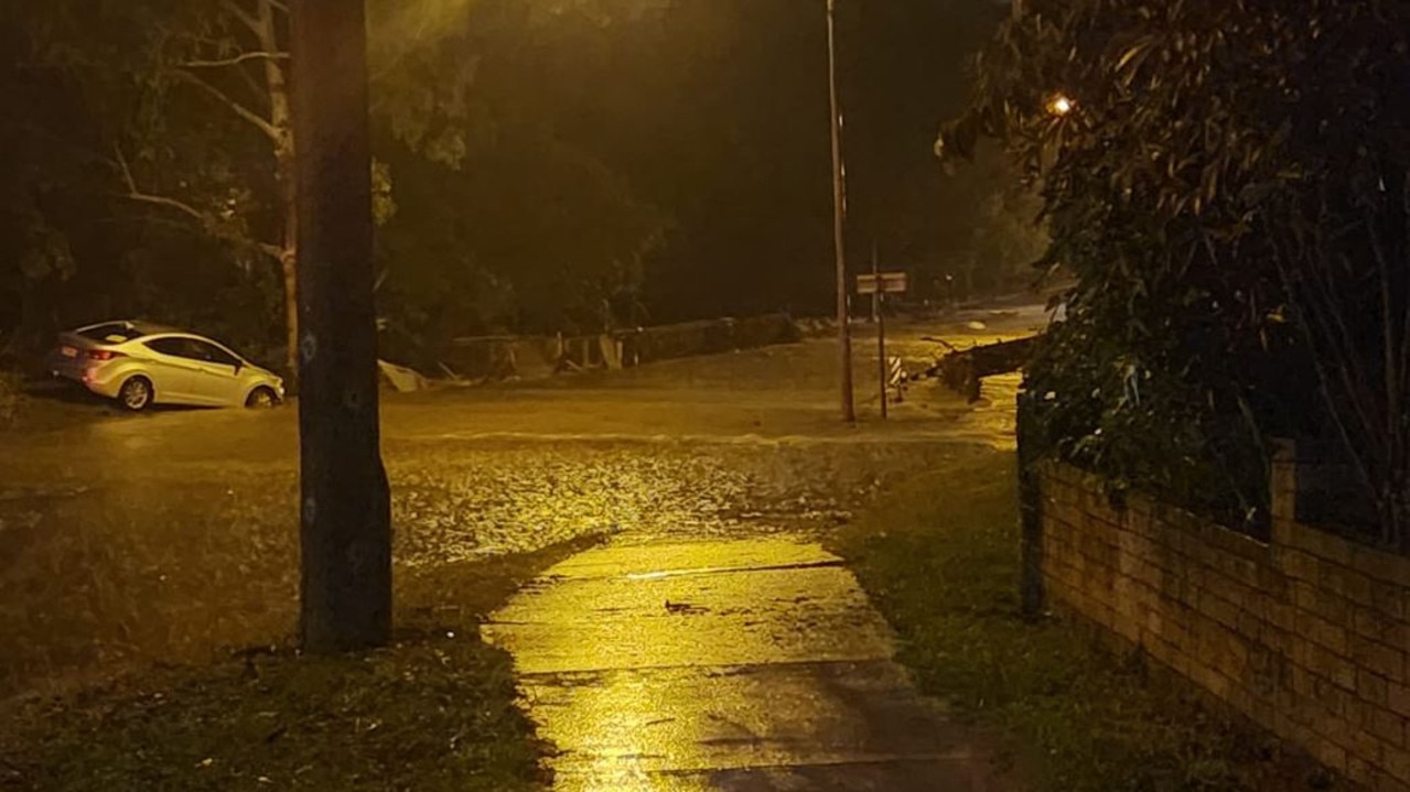 Flooding on Samsonvale Rd, Strathpine. Picture: Belinda Barnes