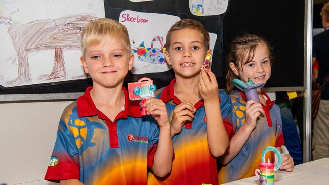 Rosebery Primary School Stanley Lowe, Hudson McKinstray and Zara Harknes. Picture: Pema Tamang Pakhrin