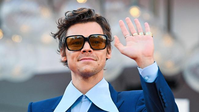 Harry Styles arrives for the screening of his film Don't Worry Darling in Venice. Picture: AFP