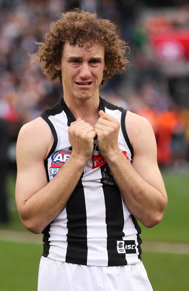 Dejected Magpie Chris Mayne. Picture: Phil Hillyard