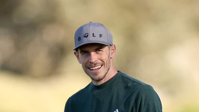 PEBBLE BEACH, CALIFORNIA - FEBRUARY 01: Retired professional footballer Gareth Bale of Wales smiles while standing on the  second hole green prior to the AT&T Pebble Beach Pro-Am at Pebble Beach Golf Links on February 01, 2023 in Pebble Beach, California. (Photo by Ezra Shaw/Getty Images)