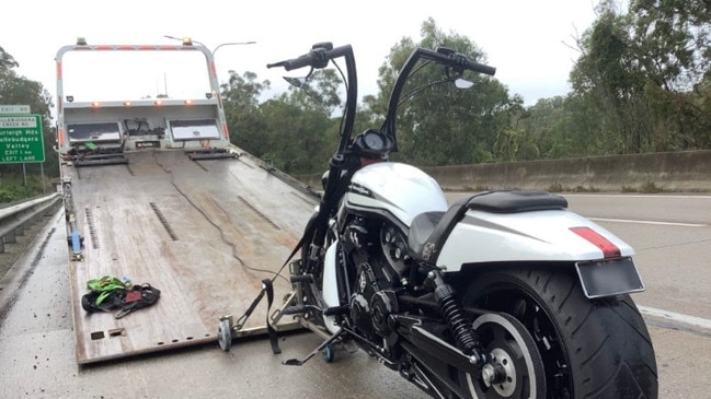 A Mongols gang member’s motorcycle seized and impounded. Supplied