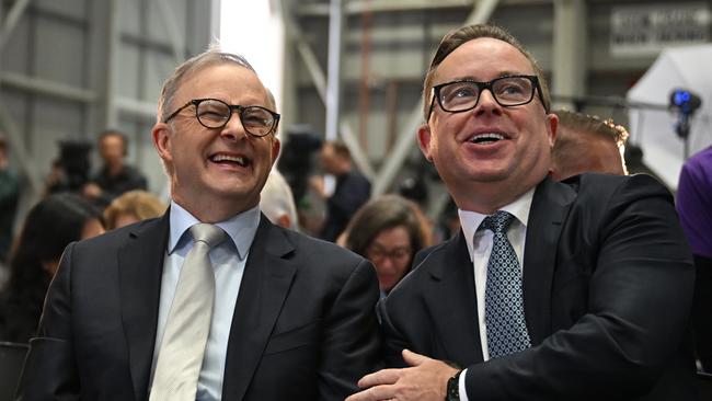 Prime Minister Anthony Albanese and former Qantas CEO Alan Joyce.