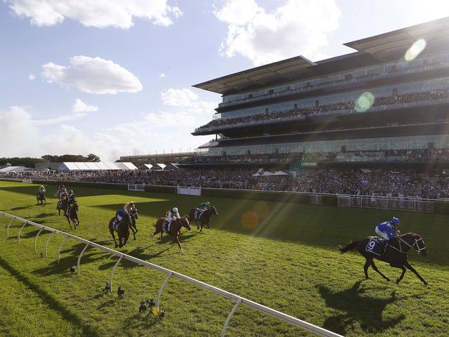 Winx breaks up the field as she races away for a dominant win. Picture: AAP