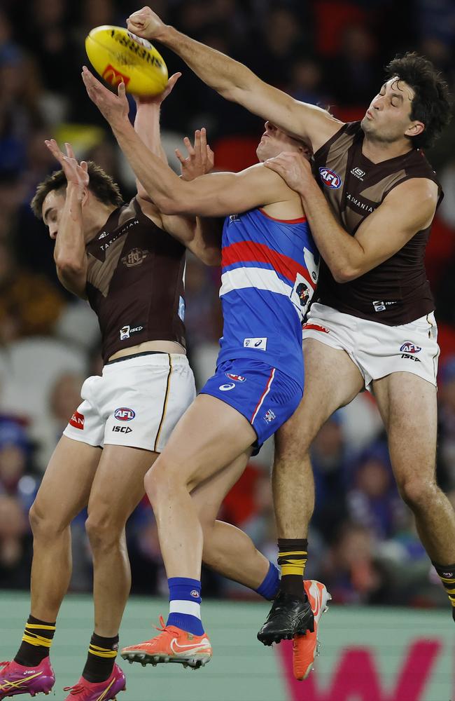 A big game looms for the struggling Aaron Naughton. Picture: Michael Klein
