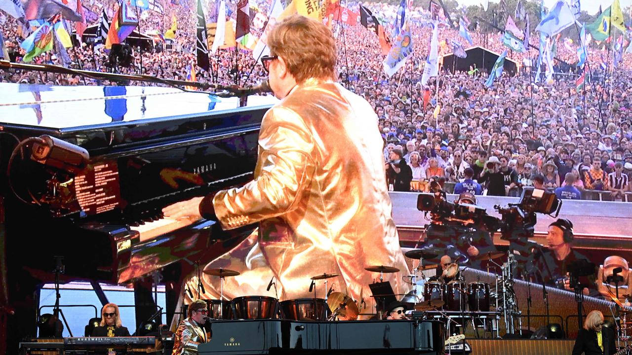 Elton John testified in court days after closing out Britain's legendary Glastonbury Festival in what has been billed as his final UK performance. Picture: AFP.