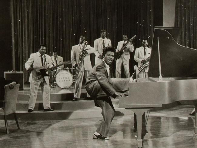 Little Richard and his band in a publicity still from the 1956 film The Girl Can't Help It.