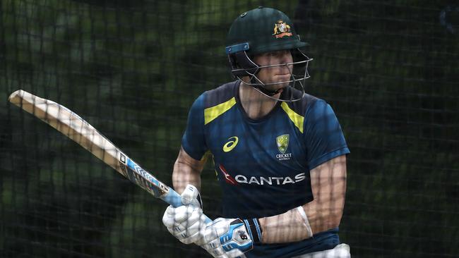 Steve Smith gets his work in the nets.