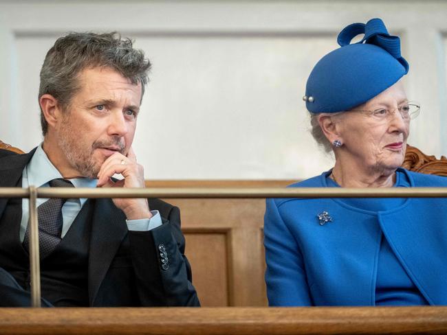 Watching on. Queen Margrethe and Crown Prince Frederik look on during the opening of the Danish parliament Folketinget. Picture: Mads Claus Rasmussen/Ritzau Scanpix/AFP