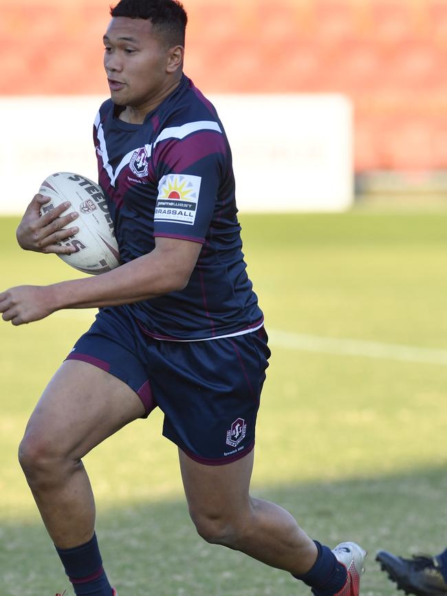 Kulikefu Finefeuiaki on the move for Ipswich SHS. Picture: Kevin Farmer