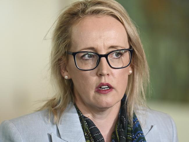 Richard Marles' chief of staff, Jo Tarnawsky holds a press conference at Parliament House in Canberra. Picture: NewsWire / Martin Ollman