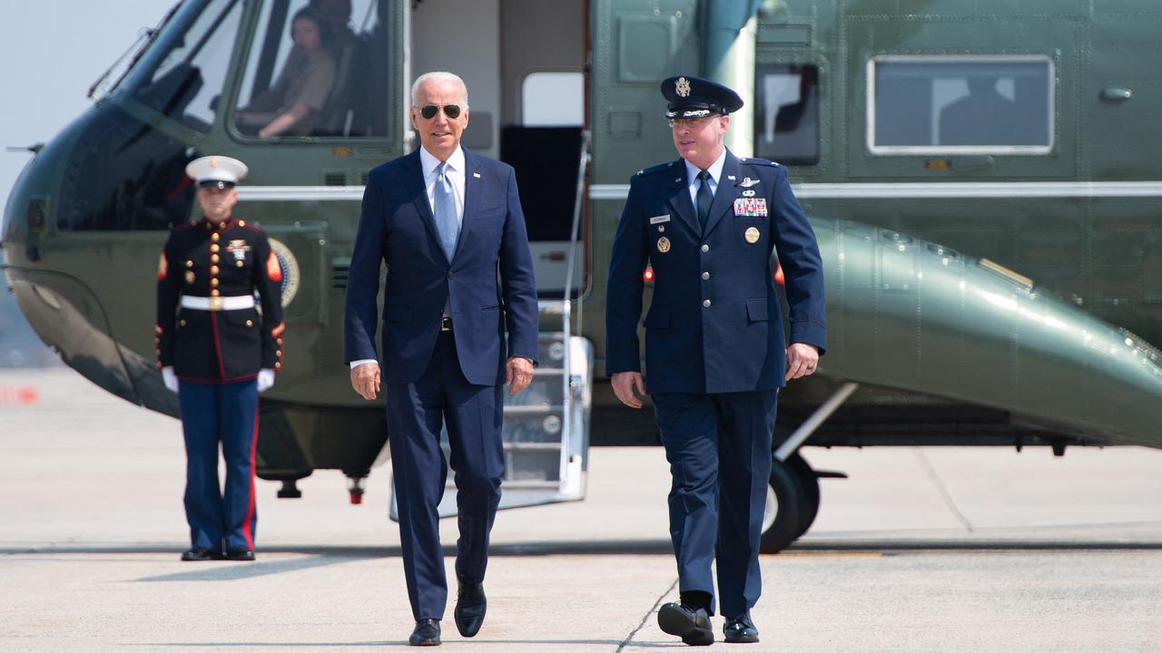 US President Joe Biden walks to board air force One prior to departure from Joint Base Andrews in Maryland, July 7, 2021, as he travels to promote his economic plans in Illinois. Like many in the US, he is no longer wearing a face mask. Picture: SAUL LOEB / AFP