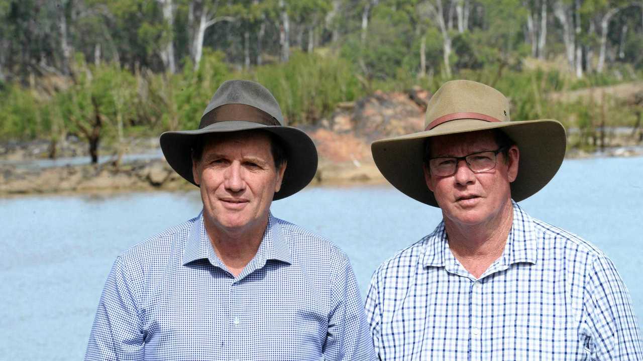 Rookwood: Minister for Natural Resources, Mines and Energy Anthony Lynham and Rockhampton MP Barry ORourke. Picture: Allan Reinikka ROK270519arookwoo