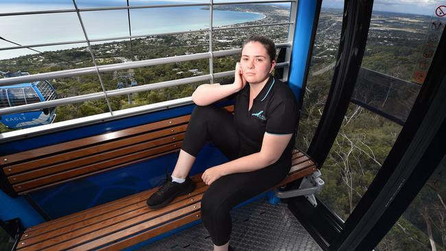 Casual employee Amy Stewart at Arthur's Seat Eagle Gondola. Picture : Nicki Connolly