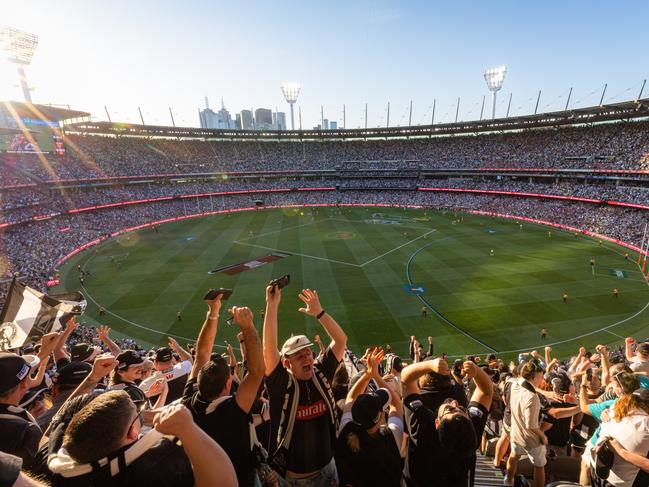 5:20pm MELBOURNE , AUSTRALIA. September 30, 2023. AFL Grand Final between Collingwood and the Brisbane Lions at the MCG. Kiss performs on stage. Picture by Jason Edwards