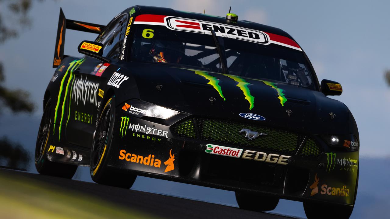 Cameron Waters drives the #6 Monster Energy Racing Ford Mustang at Mount Panorama.