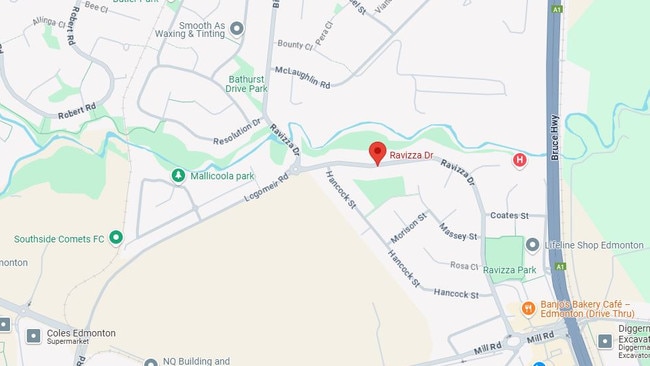 A 27-year-old man was found a short time later by front line workers on Ravizza Drive in Edmonton and was transported to Cairns Hospital. Picture: Google.
