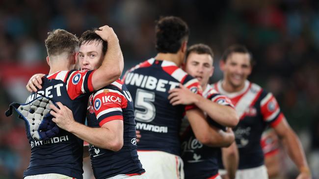 There have been calls for the Roosters to make a major change in the halves, but Sam Walker insists he and Luke Keary are the perfect pairing to take them forward. Picture: Matt King/Getty Images