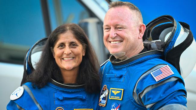 Butch Wilmore and Suni Williams at Cape Canaveral in Florida prepare to board the Starliner spacecraft on June 5. Picture: AFP