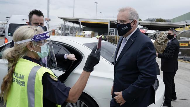 Prime Minister Scott Morrison arrives back in Sydney after attending the UN Climate Change Summit GOP26 in Glasgow. Picture by Adam Taylor/PMO