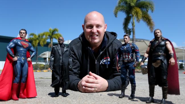 Curtis Pitt outside the old Bunnings Warehouse in 2018, which he reckoned should be converted into a state-of-the-art sound stage for films. PICTURE: STEWART MCLEAN