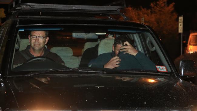 Mark Tromp is driven away from the Wangaratta Police station. Picture: Simon Dallinger