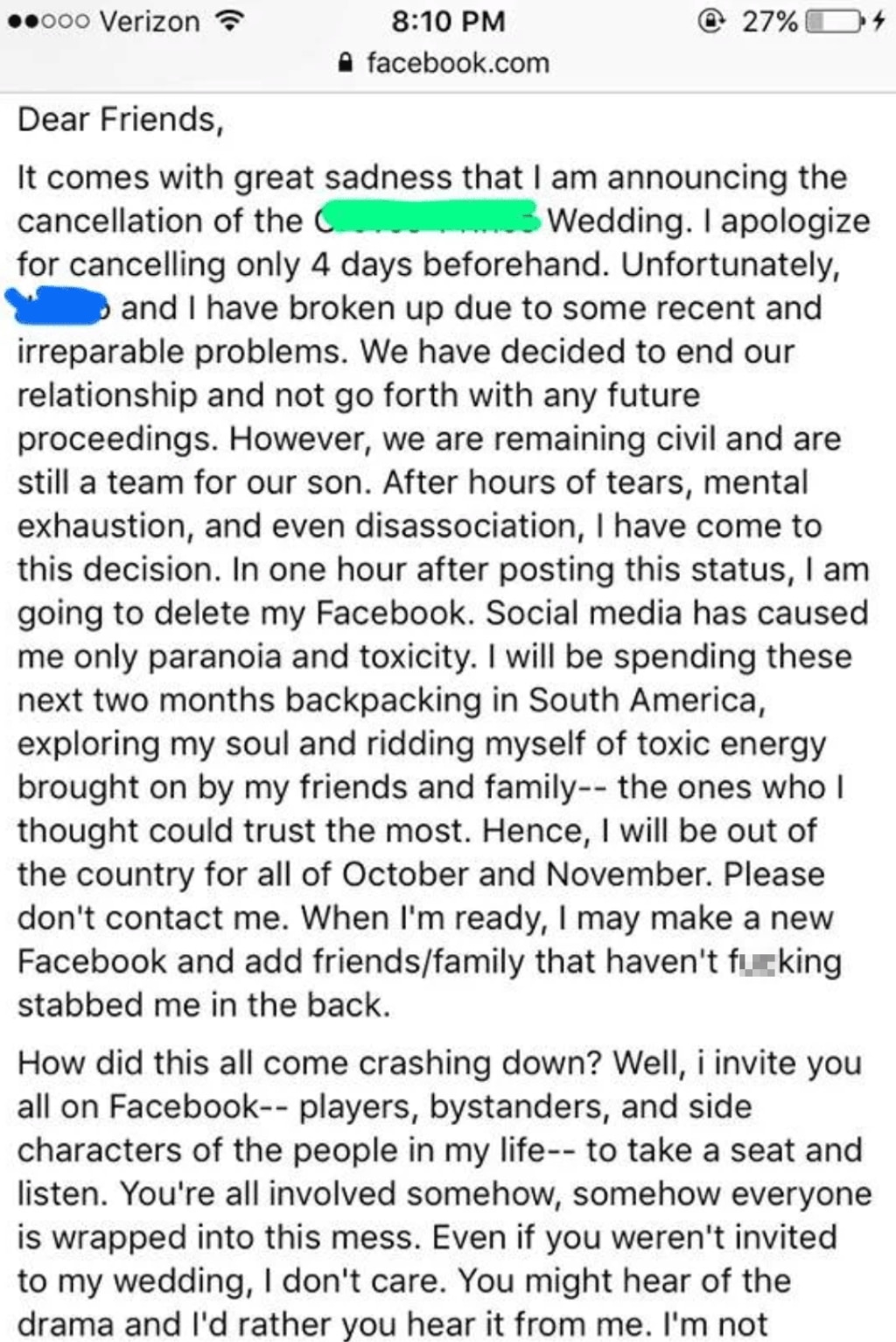 This post from an angry ‘bridezilla’ catapulted the group to international fame. Picture: that’s it - I’m wedding shaming 